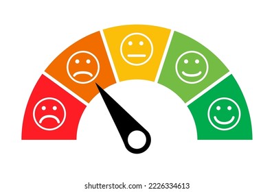 Customer satisfaction meter icon, graph rating measure business report vector illustration .