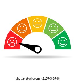 Customer satisfaction meter shadow icon, graph rating measure business report vector illustration .