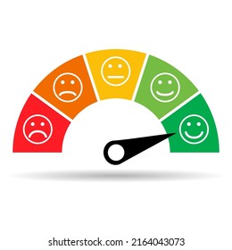 Kundenzufriedenheitsmesser Schattensymbol, Graph Rating Business Report, Vektorgrafik .