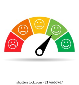 Customer satisfaction meter shadow icon, graph rating measure business report vector illustration .