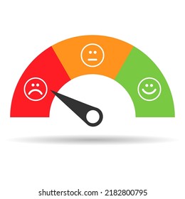 Kundenzufriedenheitsmesser Schattensymbol, Graph Rating Business Report, Vektorgrafik .