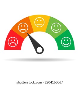 Customer satisfaction meter shadow icon, graph rating measure business report vector illustration .