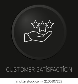 Satisfacción del cliente   icono mínimo de línea vectorial en el botón 3D aislado en el fondo negro. Vector Premium.