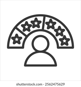 Customer Satisfaction Outline Icon Vector Illustration