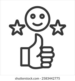Customer Satisfaction Outline Icon Vector Illustration