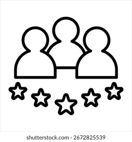 Icono de contorno de satisfacción del Cliente Ilustración vectorial