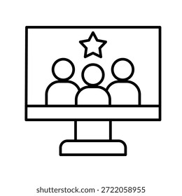 Icono de contorno de satisfacción del Cliente Ilustración vectorial