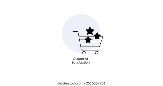 Satisfação do cliente com feedback positivo e crescimento - ícone do vetor
