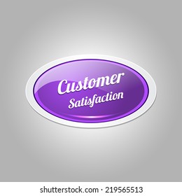 Customer Satisfaction Purple Vector Icon Button