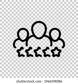 Customer satisfaction, rate of service, client experience, business icon. Black editable linear symbol on transparent background