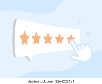 Customer Satisfaction Rating concept. Reviews stars with good and bad rates, as well as Net Promoter Score and Customer Effort Score. Get feedback from customers. Represent review and recommendation