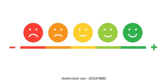 Customer satisfaction rating. Feedback emotion scale on white background. Vector illustration