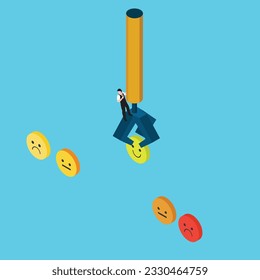 customer satisfaction rating feedback isometric 3d vector illustration concept for banner, website, illustration, landing page, flyer, etc