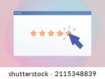 Customer Satisfaction Rating, Giving Five Star Feedback CSAT concept. Reviews stars with good and bad rate, NPS - Net Promoter Score, CES - Customer Effort Score, Review and recommendations
