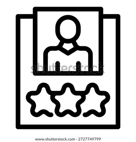 Customer satisfaction rating icon with feedback star in user profile evaluation vector for service quality assessment in business review and consumer level experience performance indicator system scor