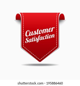 Customer Satisfaction Red Label Icon Vector Design
