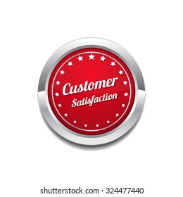 Customer Satisfaction Red Vector Icon