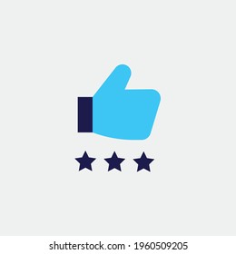 customer satisfaction review vector icon thumbs up rating