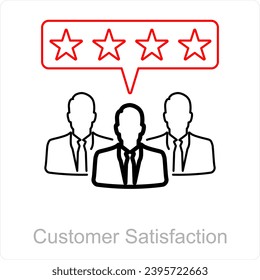 Icono de satisfacción del cliente y concepto de servicio