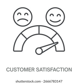 Ilustração de símbolo de estrutura de tópicos de design de estilo simples de satisfação do cliente