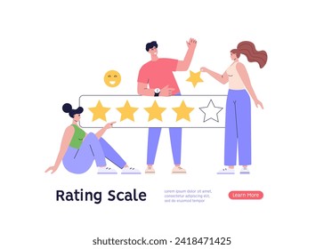 Customer Satisfaction Survey Clients Choosing Satisfaction Rating with Good and Bad Emotions. Concept of Client Feedback, Online Survey, Customer Review. Vector illustration for Web Design