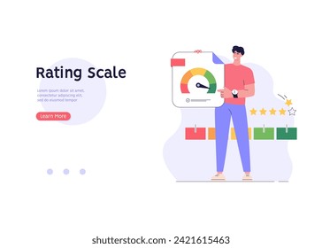 Customer Satisfaction Survey Clients Choosing Satisfaction Rating with Good and Bad Emotions. Concept of Client Feedback, Online Survey, Customer Review. Vector illustration for Web Design