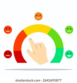 Customer satisfaction survey clients choosing satisfaction rating. Concept of client feedback.