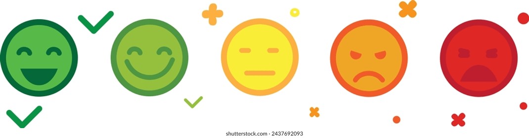 Customer Satisfaction Survey Emoticons, vector