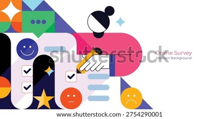 Customer Satisfaction Survey, Online Feedback, Review and Rating System abstract background