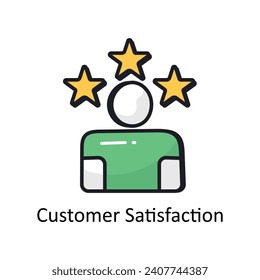 Customer Satisfaction vector filled outline doodle Design illustration. Symbol on White background EPS 10 File 