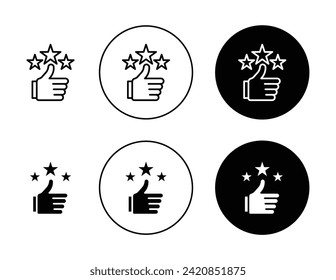 Customer Satisfaction Vector Illustration Set. Positive Experience Rating Quality Sign in Suitable for Apps and Websites UI Design Style.