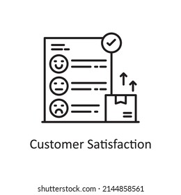 Customer Satisfaction vector Outline Icon Design illustration. Logistics And Supply Chain Management Symbol on White background EPS 10 File
