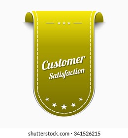 Customer Satisfaction Yellow Vector Icon Design