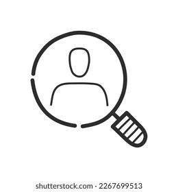 Customer search icon. Hand drawing design style. Vector.