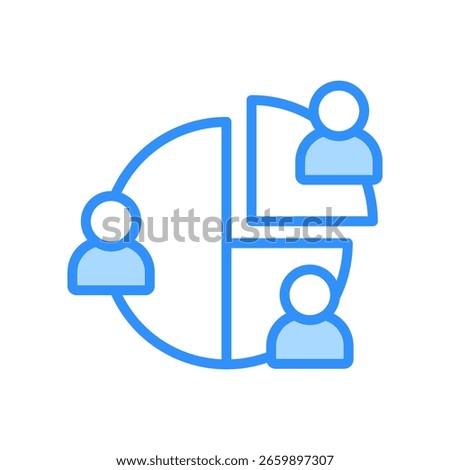 Customer Segment Icon Blue Color Vector Illustration