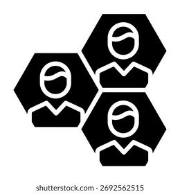 Ilustración vectorial de estilo de glifo de icono de segmento de Cliente