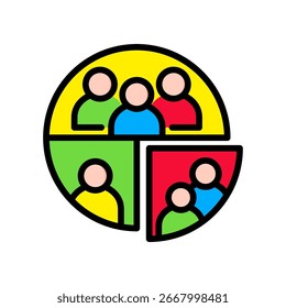 Ícone de segmento de cliente - ilustração do vetor de cor linear