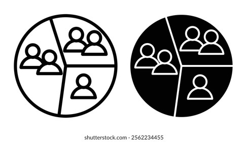 Customer segment Icons pack in outlined and flat versions