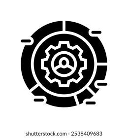 Cliente de segmentación de procesos de negocios Vector de iconos de glifos. Cliente de segmentación de procesos de negocios. ilustración de símbolos aislados