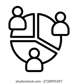 Kundensegmentierungs-Symbol - Schwarze Umrisssymbole Stil für Buchhaltung und Business