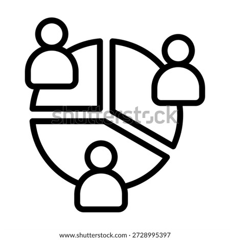 Customer Segmentation Icon - Black Outline Icons Style For Accounting and Business