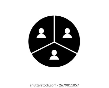 Icono de segmentación Cliente aislado sobre fondo blanco.