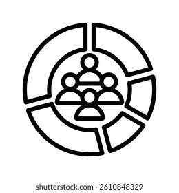 Customer Segmentation Line Vector Illustration On White Background.