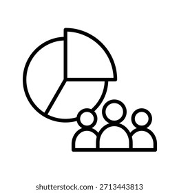 Ilustração do vetor do ícone de estrutura de tópicos de segmentos de cliente