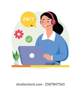 Customer Self Service   Concepts Style illustrations. EPS 10 File stock illustration