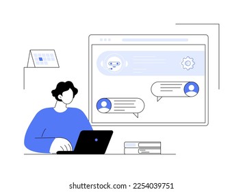 Customer self-service abstract concept vector illustration. E-support system, electronic proactive customer, online assistance, FAQs knowledge base, representative free shop abstract metaphor.