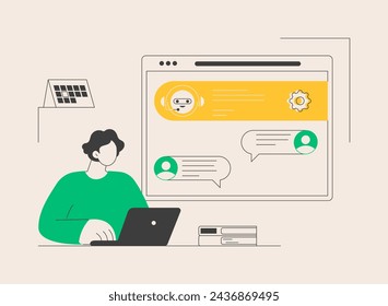 Customer self-service abstract concept vector illustration. E-support system, electronic proactive customer, online assistance, FAQs knowledge base, representative free shop abstract metaphor.