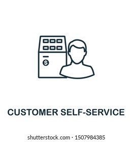 Customer Self-Service outline icon. Thin line concept element from customer service icons collection. Creative Customer Self-Service icon for mobile apps and web usage.