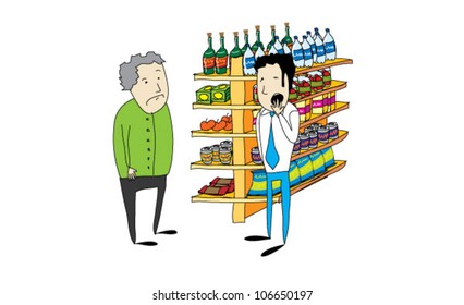 Customer and seller in the market