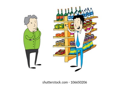 Customer and seller in the market